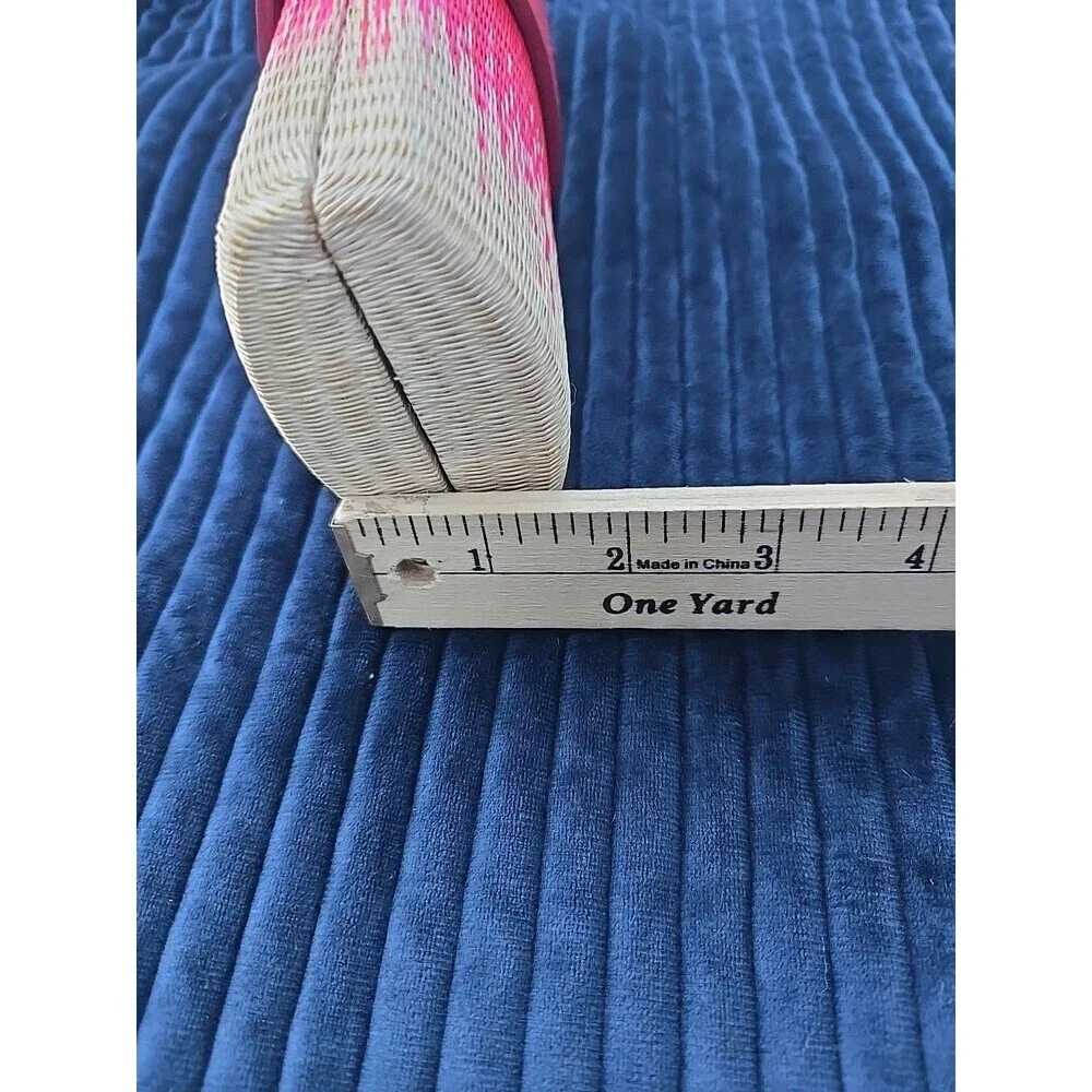 TORY  BURCH  Straw Clutch Tan/pink/red